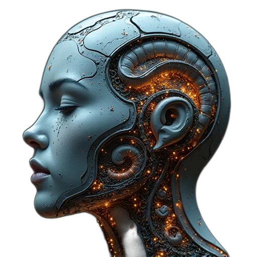 robot, face, mask, crown transparent PNG cut-out