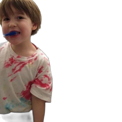 two, children, brush, their transparent PNG cut-out
