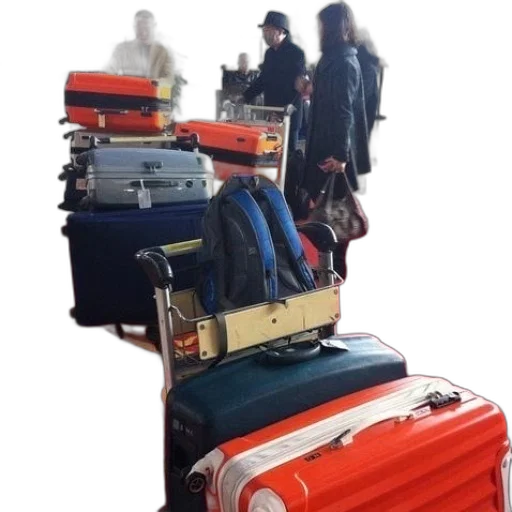 jacket, staff, luggage, cart transparent PNG cut-out