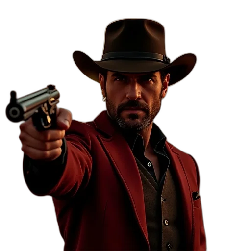 weapon, hat, jacket, staff transparent PNG cut-out