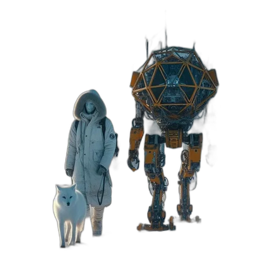 robot, creature, concept art, 3d render transparent PNG cut-out