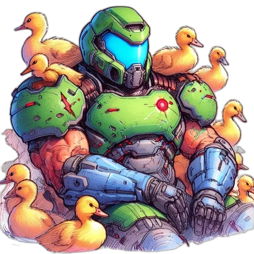 robot, animal, weapon, pixel art transparent PNG cut-out