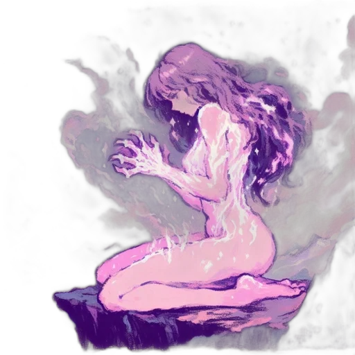 dress, creature, hair, watercolor transparent PNG cut-out