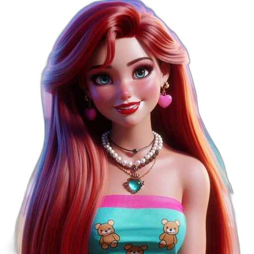 jewelry, dress, 3d render, cartoon transparent PNG cut-out