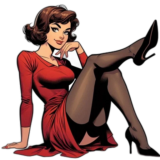 dress, comic book art, cartoon, concept art transparent PNG cut-out