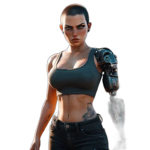 weapon, jacket, robot, concept art transparent PNG cut-out