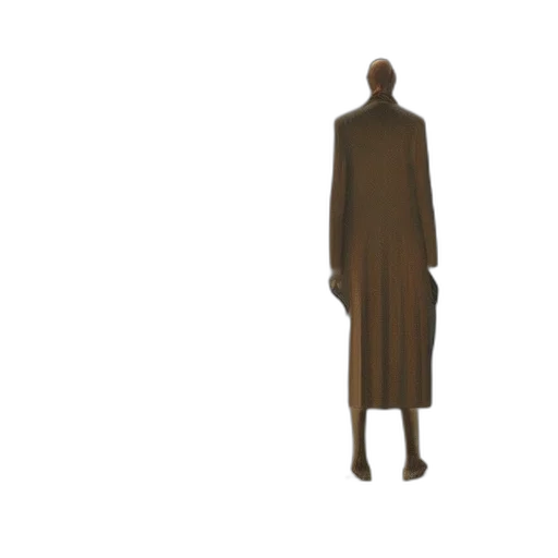 dress, jacket, staff, creature transparent PNG cut-out