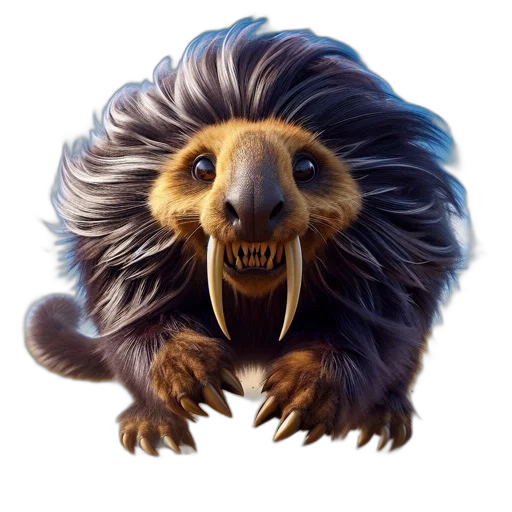 creature, animal, hair, concept art transparent PNG cut-out