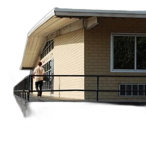 building, umbrella, furniture, 3d render transparent PNG cut-out