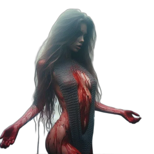 dress, hair, creature, concept art transparent PNG cut-out