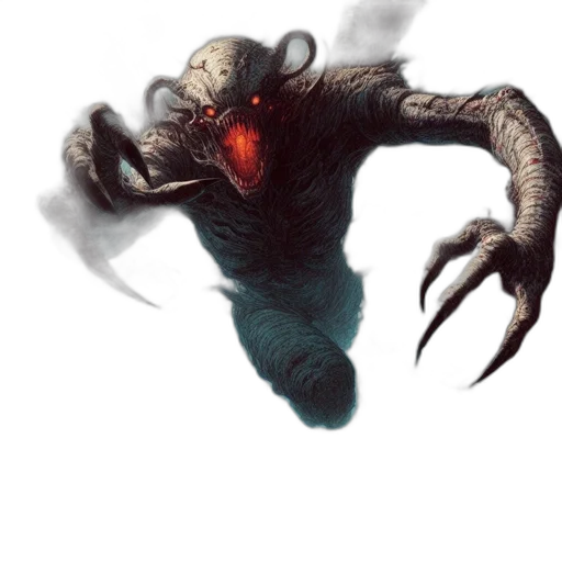 creature, dragon, mask, staff transparent PNG cut-out