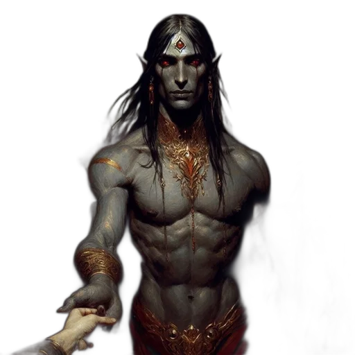 creature, jewelry, staff, fantasy art transparent PNG cut-out