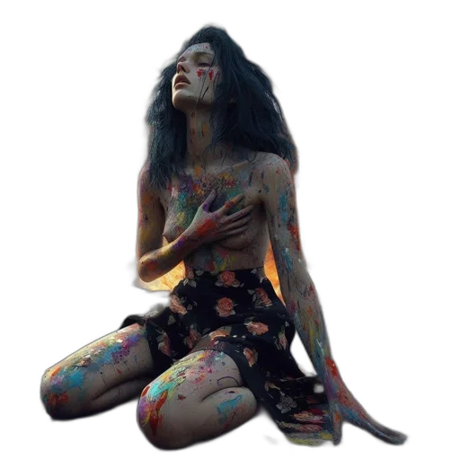 dress, creature, jewelry, photorealistic transparent PNG cut-out