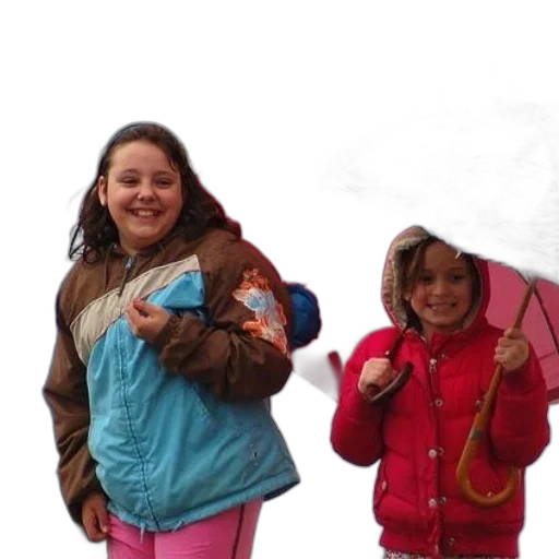 jacket, umbrella, snow, two transparent PNG cut-out