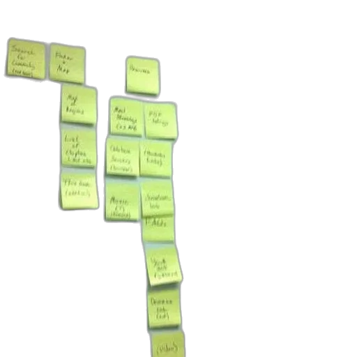 wall, yellow, sticky, notes transparent PNG cut-out