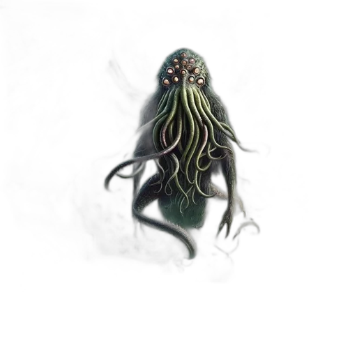 creature, hair, mask, staff transparent PNG cut-out