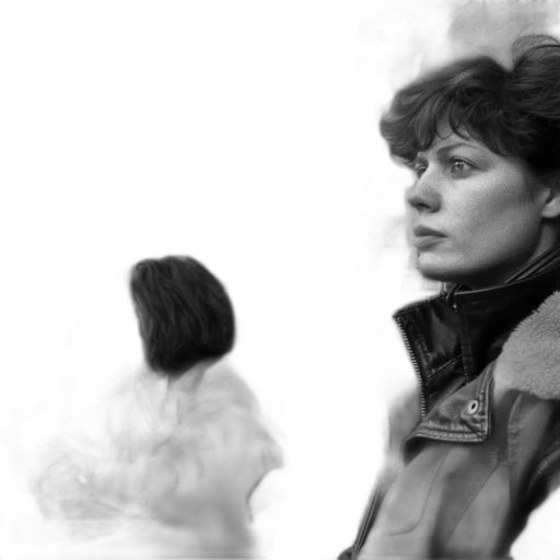 jacket, face, creature, staff transparent PNG cut-out