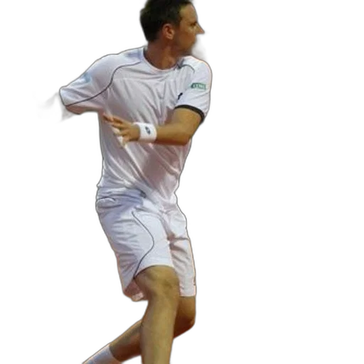 man, white, tennis, uniform transparent PNG cut-out