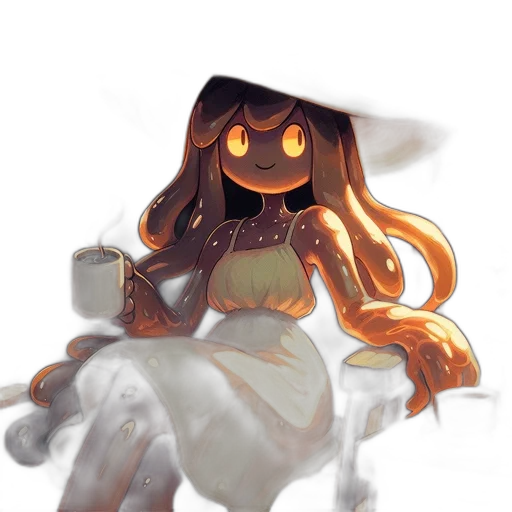dress, robot, staff, creature transparent PNG cut-out