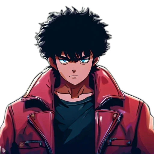 jacket, face, anime, comic book art transparent PNG cut-out