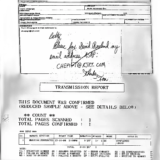 fax, transmission, report, handwritten transparent PNG cut-out