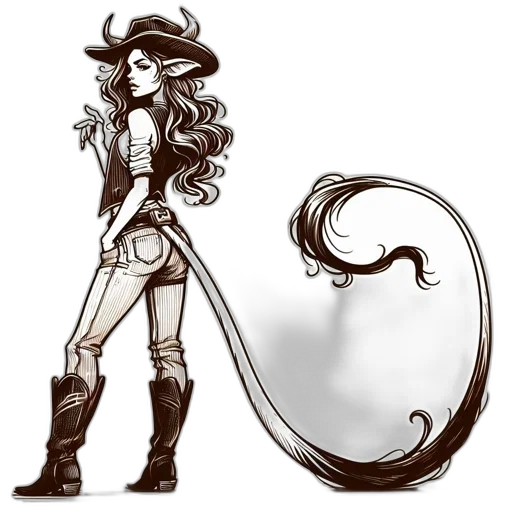 hair, staff, fantasy art, concept art transparent PNG cut-out