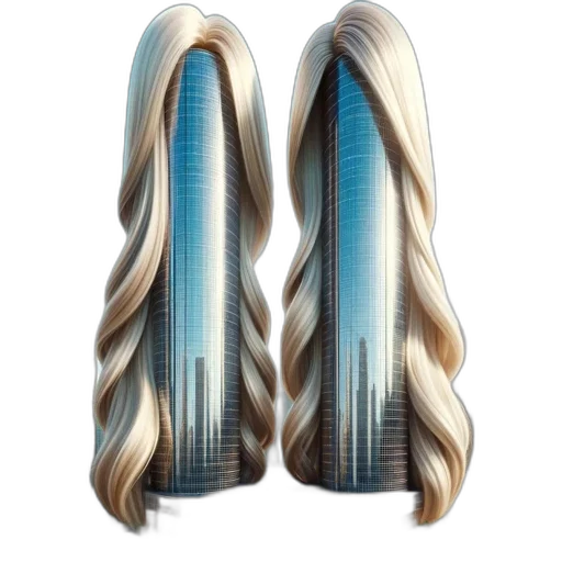 hair, shoes, dress, 3d render transparent PNG cut-out