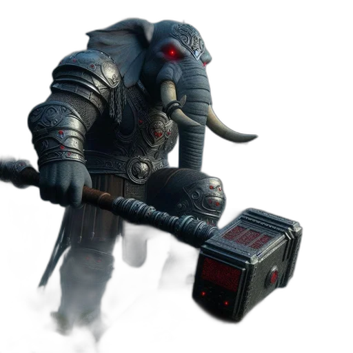 robot, weapon, staff, creature transparent PNG cut-out