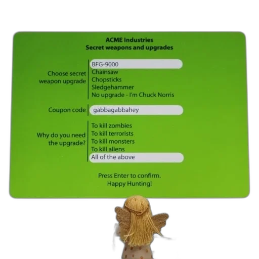 creature, staff, green, humorous transparent PNG cut-out