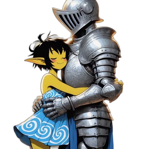 robot, sword, weapon, comic book art transparent PNG cut-out