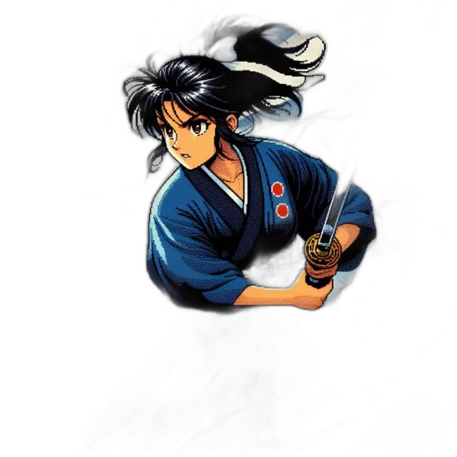 jacket, staff, sword, pixel art transparent PNG cut-out