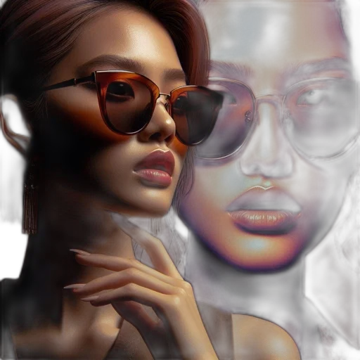 face, photorealistic, oil painting, 3d render transparent PNG cut-out