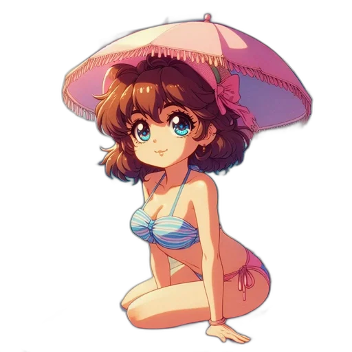 hat, umbrella, dress, staff transparent PNG cut-out