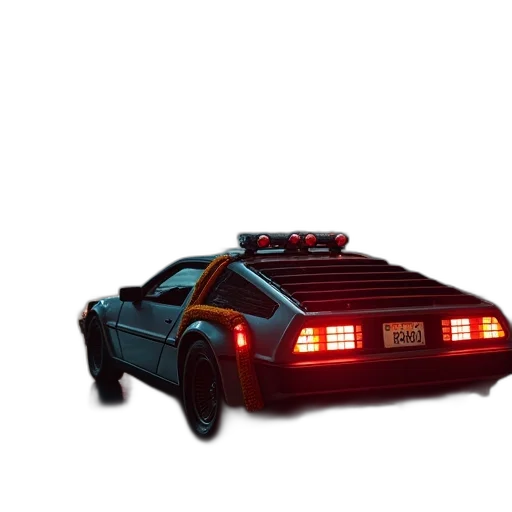 car, robot, vaporwave, 3d render transparent PNG cut-out