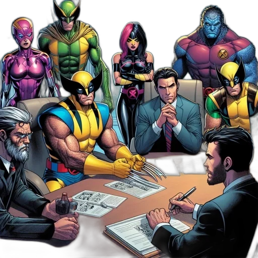 comic book art, concept art, animated, characters transparent PNG cut-out
