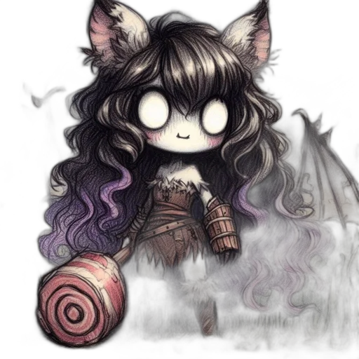 creature, dragon, mask, staff transparent PNG cut-out