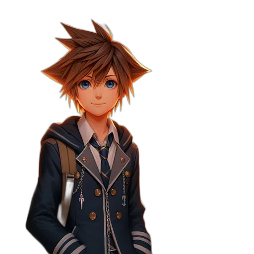 jacket, staff, face, 3d render transparent PNG cut-out