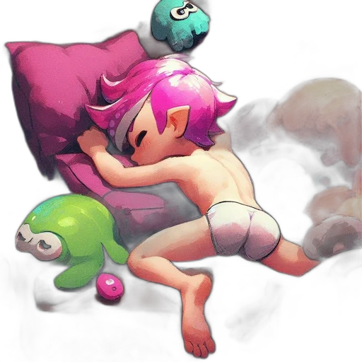 creature, concept art, watercolor, pixel art transparent PNG cut-out