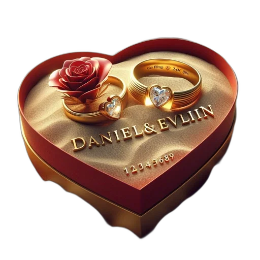 jewelry, 3d render, heart-shaped, box transparent PNG cut-out
