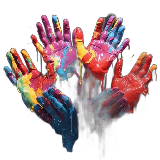 concept art, colorful, neon, array transparent PNG cut-out