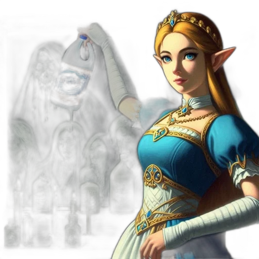 dress, crown, face, concept art transparent PNG cut-out
