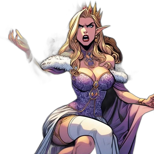 dress, comic book art, concept art, fantasy art transparent PNG cut-out