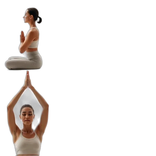 3d render, collage, yoga, woman transparent PNG cut-out
