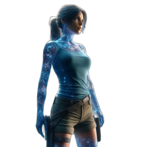 dress, concept art, 3d render, cyberpunk transparent PNG cut-out