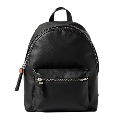 black, backpack, textured, surface transparent PNG cut-out