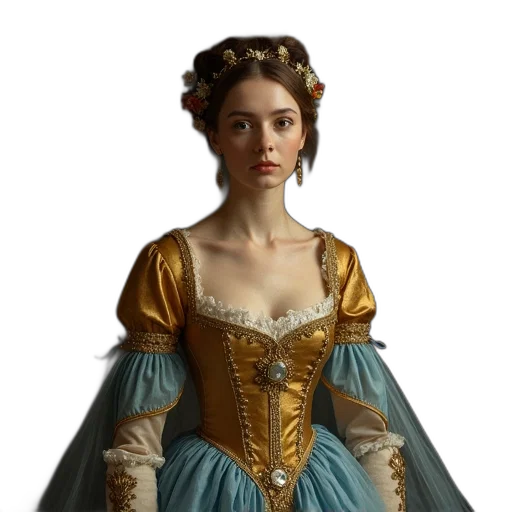 dress, crown, jewelry, face transparent PNG cut-out