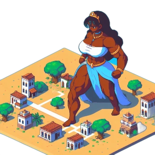 dress, robot, concept art, pixel art transparent PNG cut-out