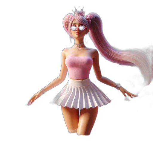 dress, creature, 3d render, concept art transparent PNG cut-out