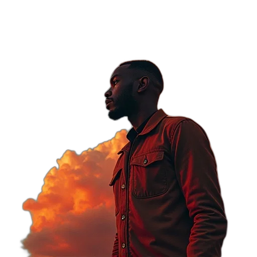 jacket, face, concept art, photorealistic transparent PNG cut-out
