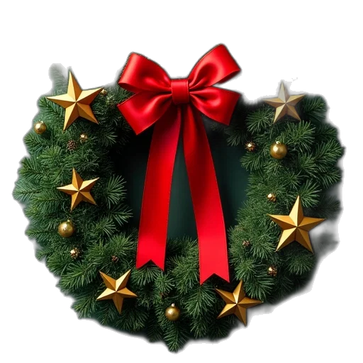 3d render, photorealistic, green, wreath transparent PNG cut-out